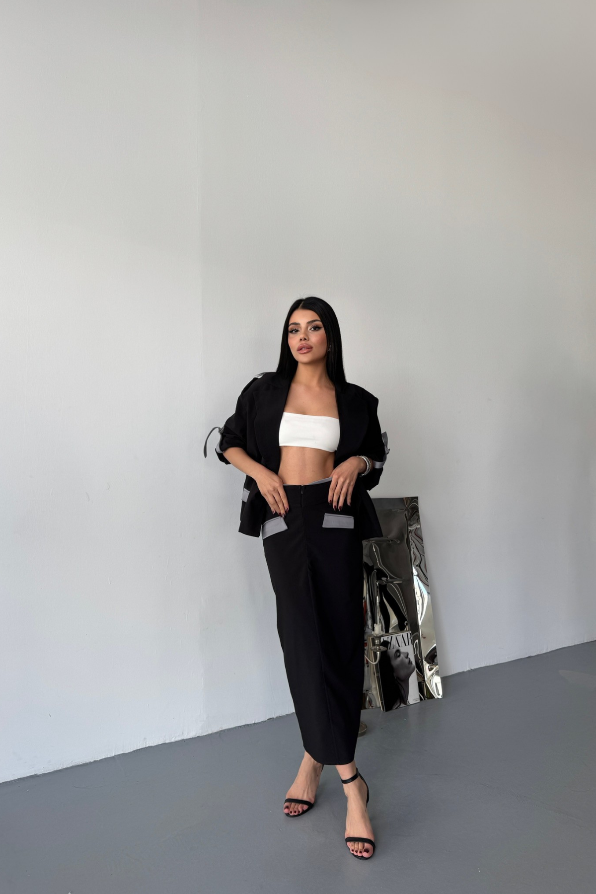 CROP CEKET - ETEK TAKIM - Siyah