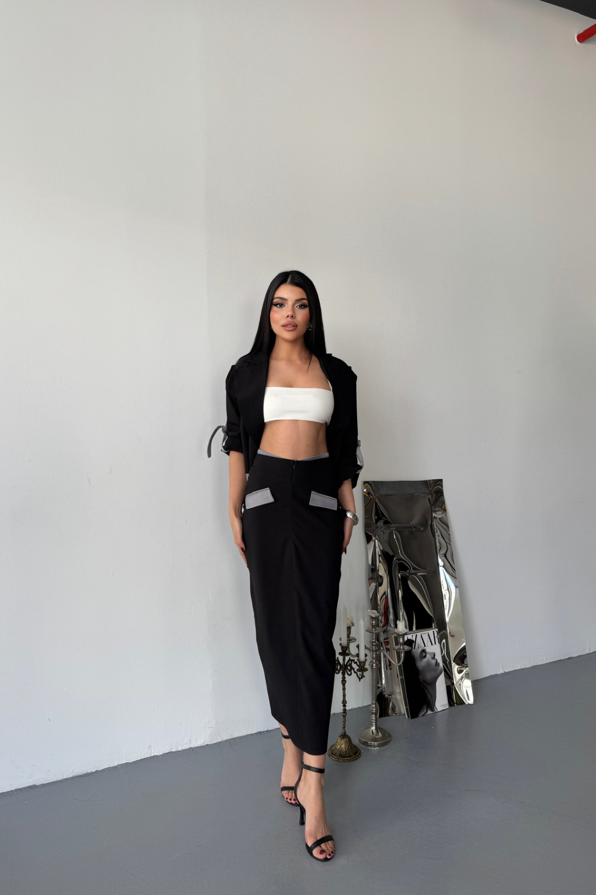 CROP CEKET - ETEK TAKIM - Siyah