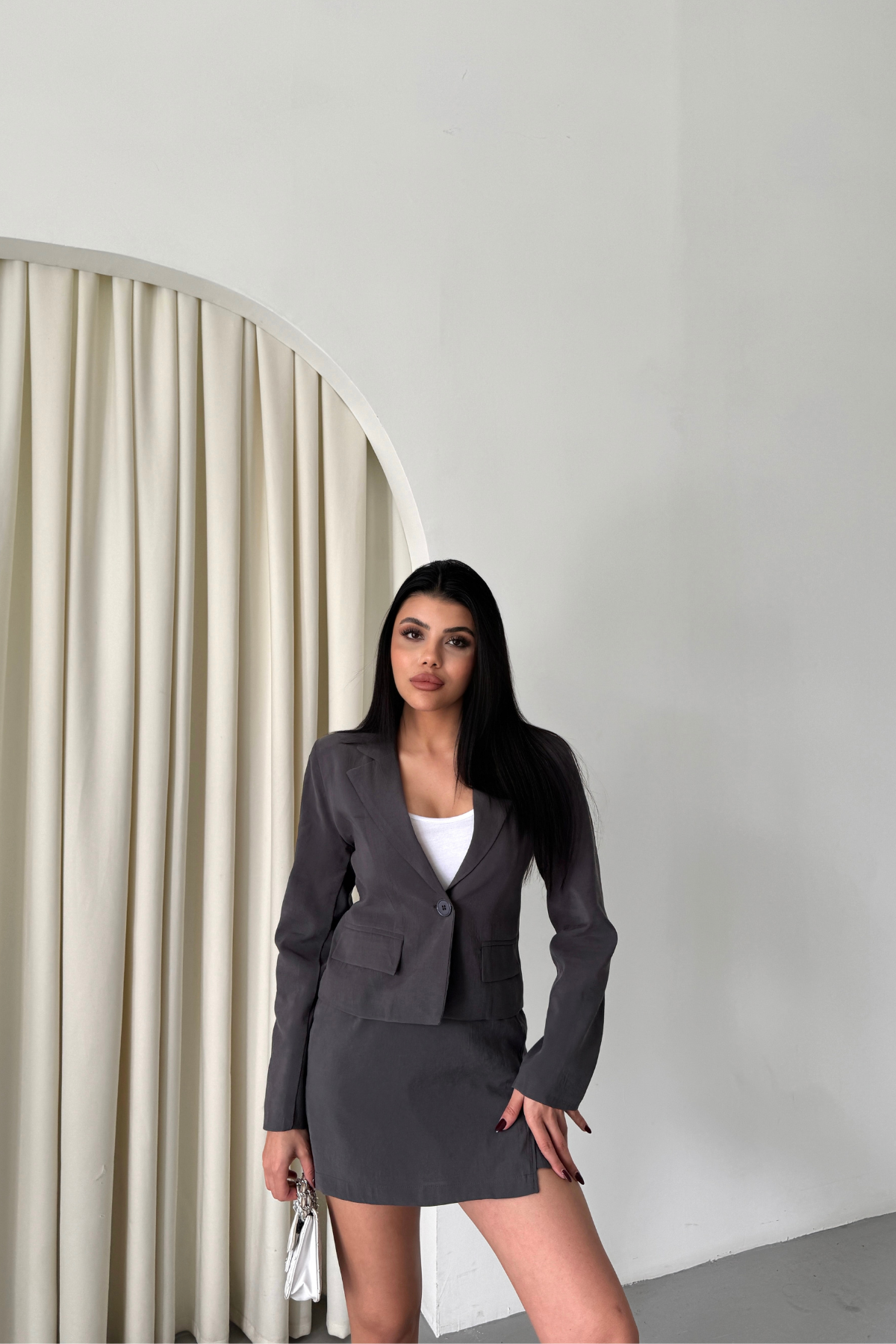 CROP CEKET - KISA ETEK TAKIM - Antrasit