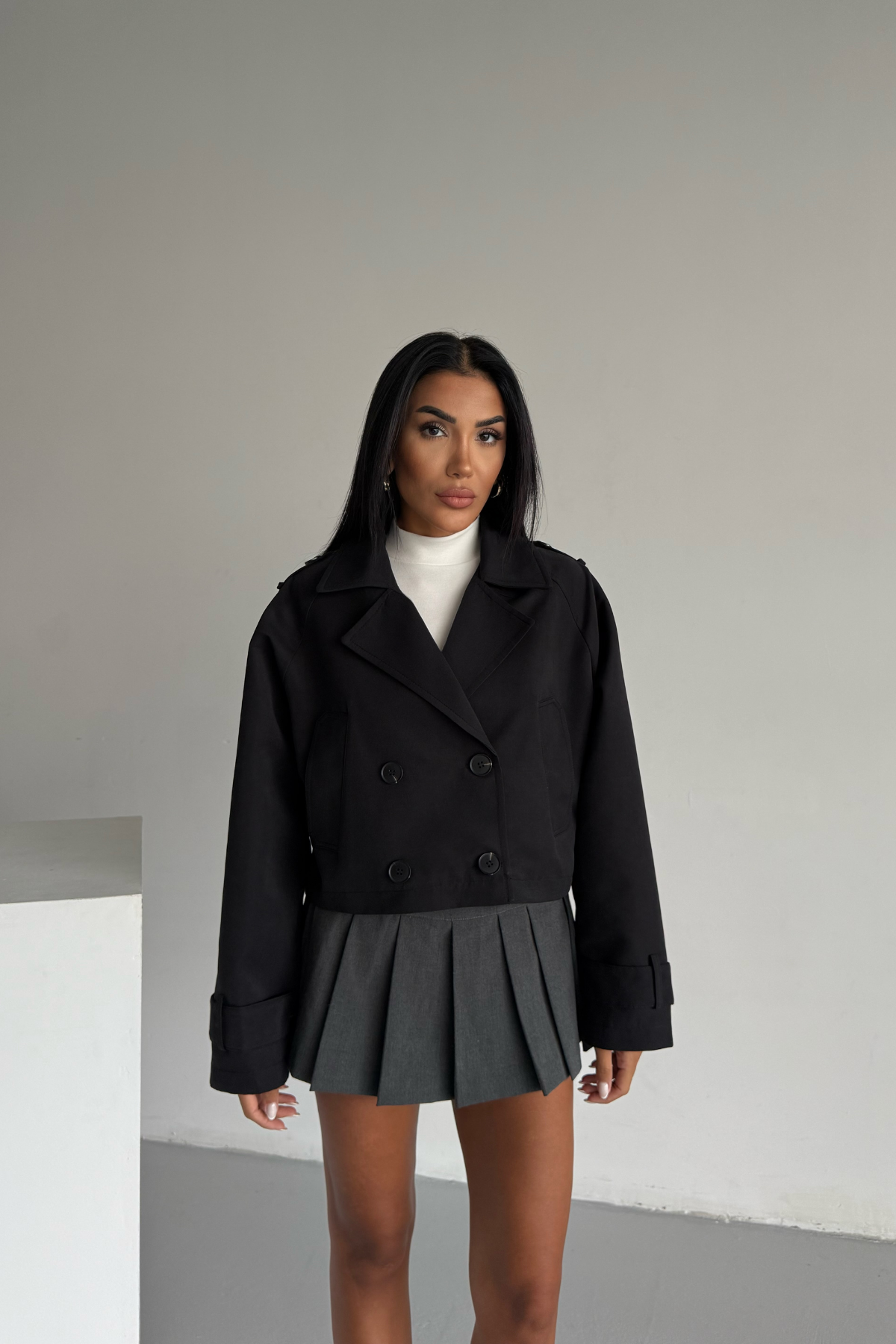 CROP TRENCH ASTARLI - Siyah