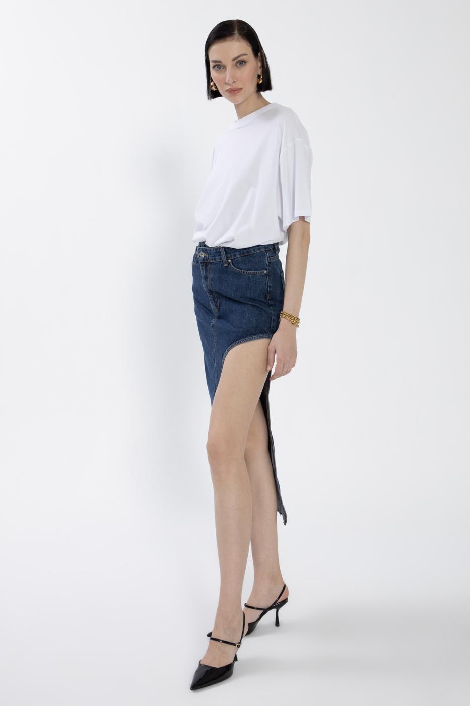 Cut Out Denim Skirt