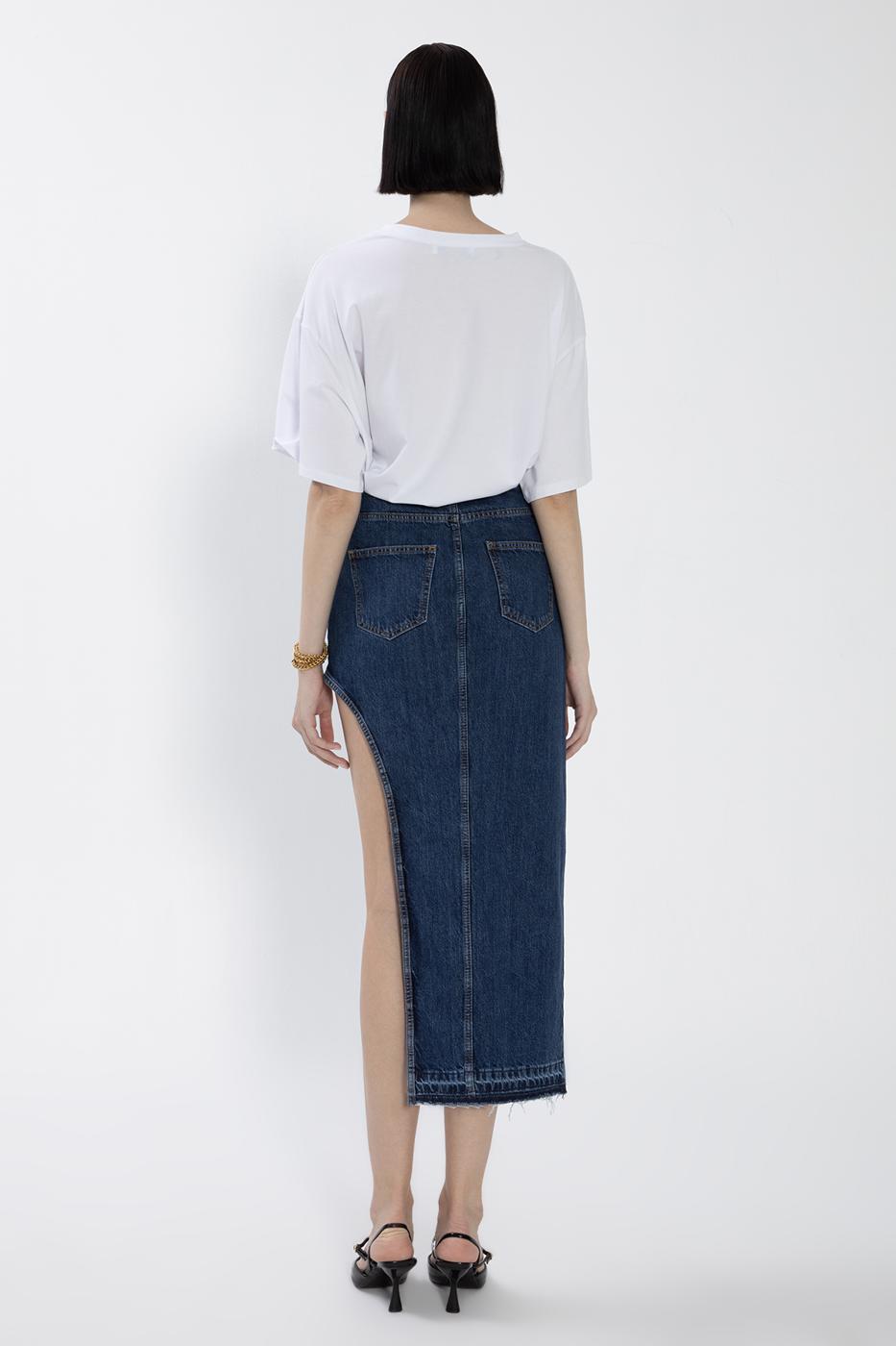 Cut Out Denim Skirt