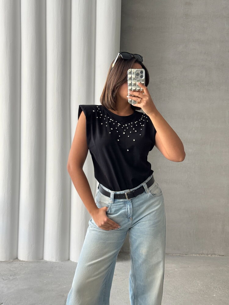 Taş Detaylı Toptan Bluz