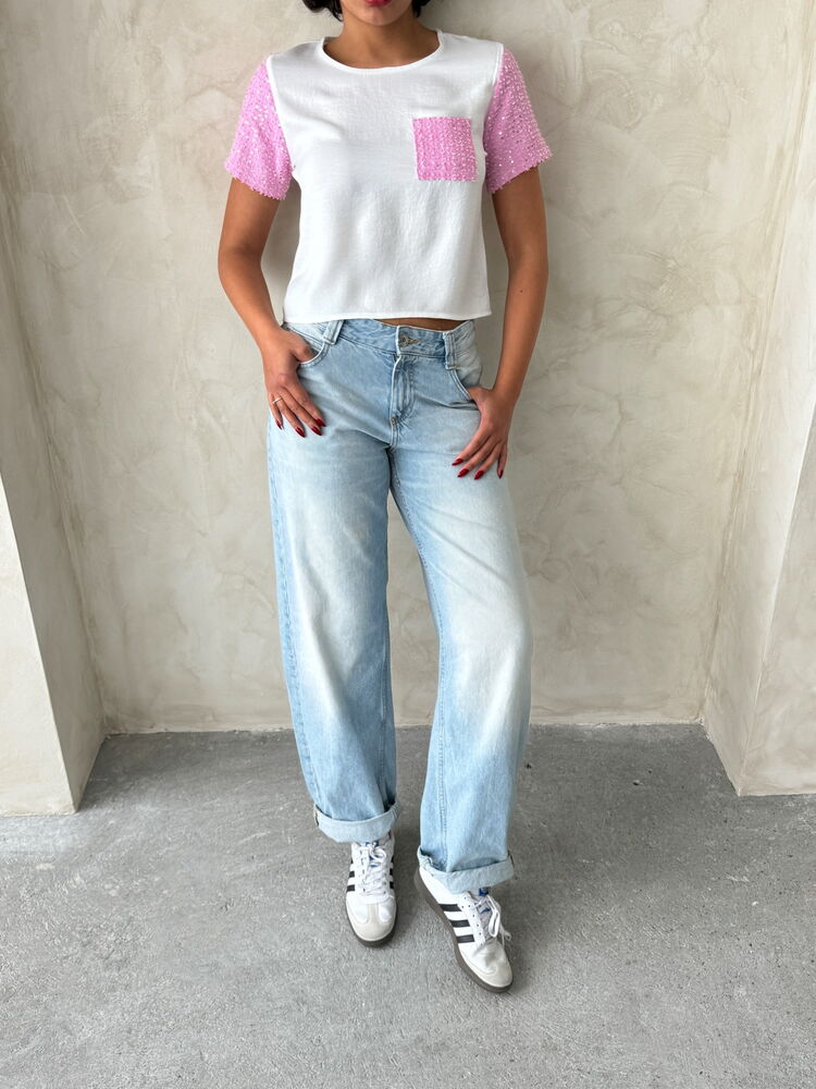 Kot Detaylı Toptan T - Shirt
