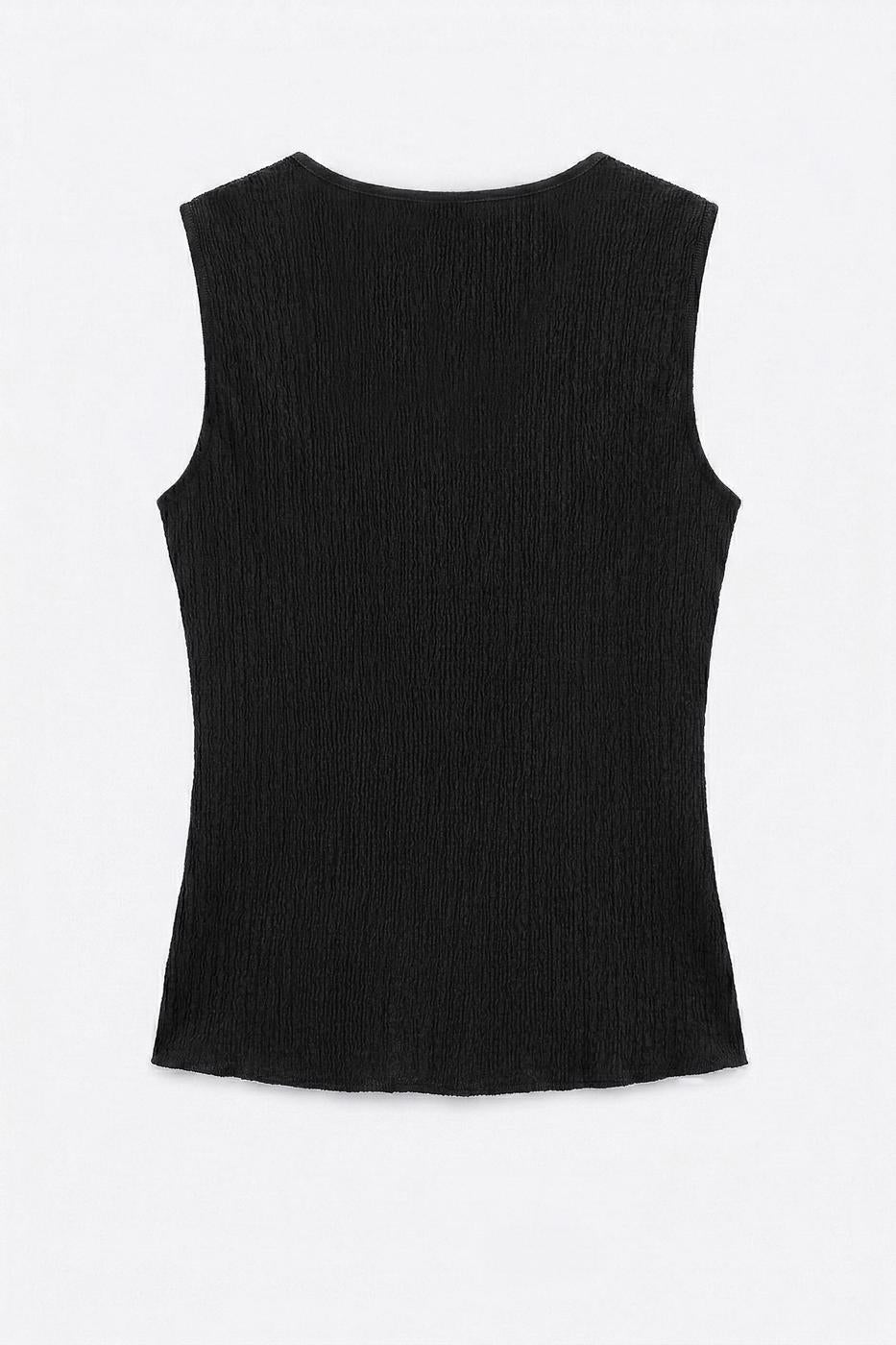 Cowl Neck Textured Tie Detailed Blouse