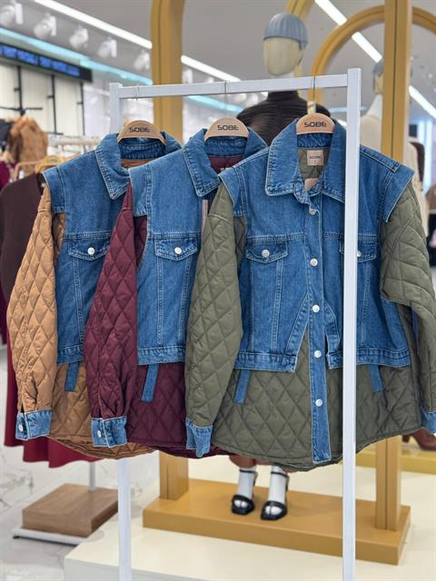 Denim Garnili Kapitone Ceket 7071