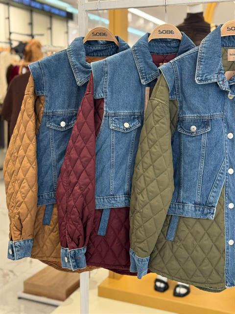 Denim Garnili Kapitone Ceket 7071