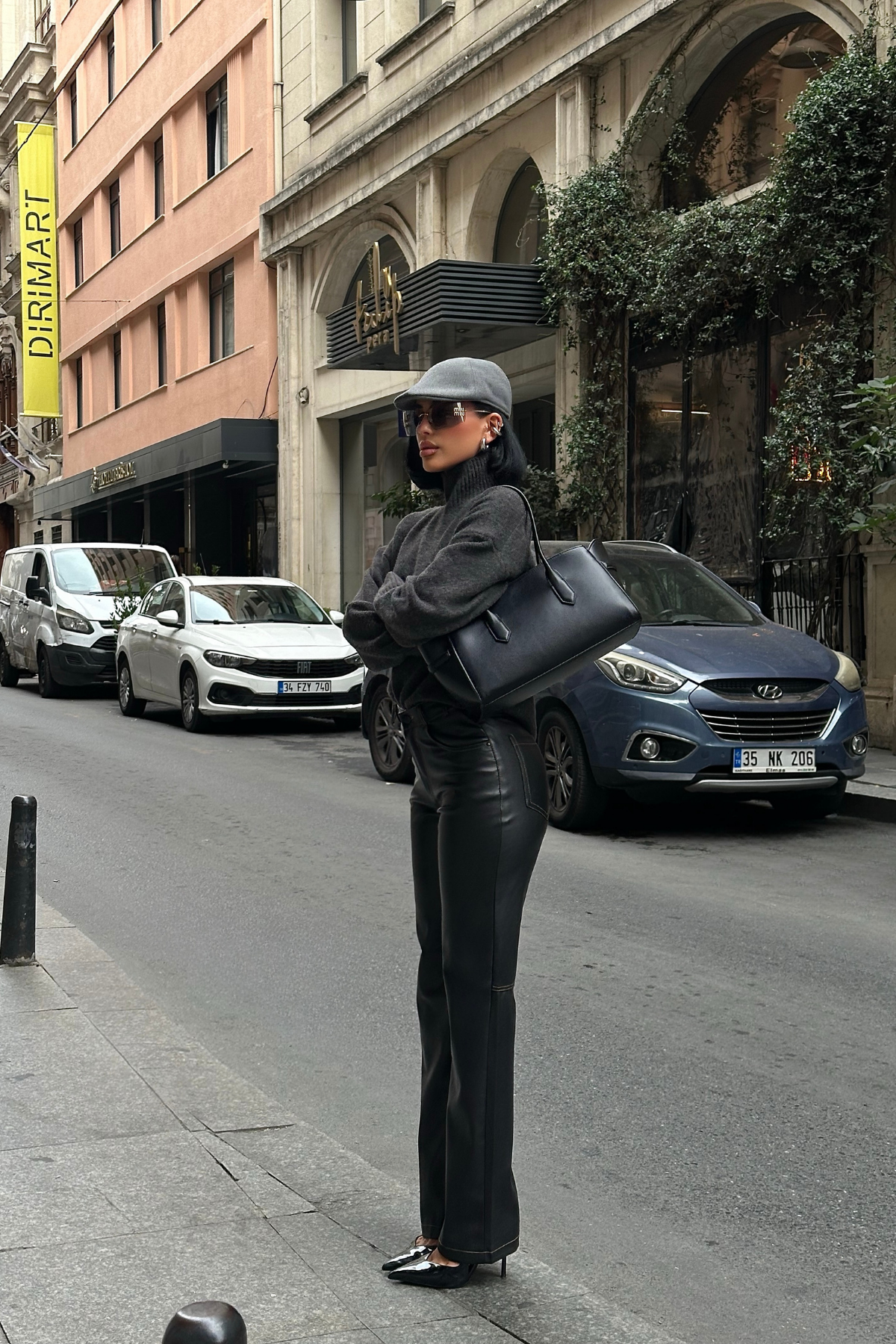 DERİ PANTOLON - Siyah