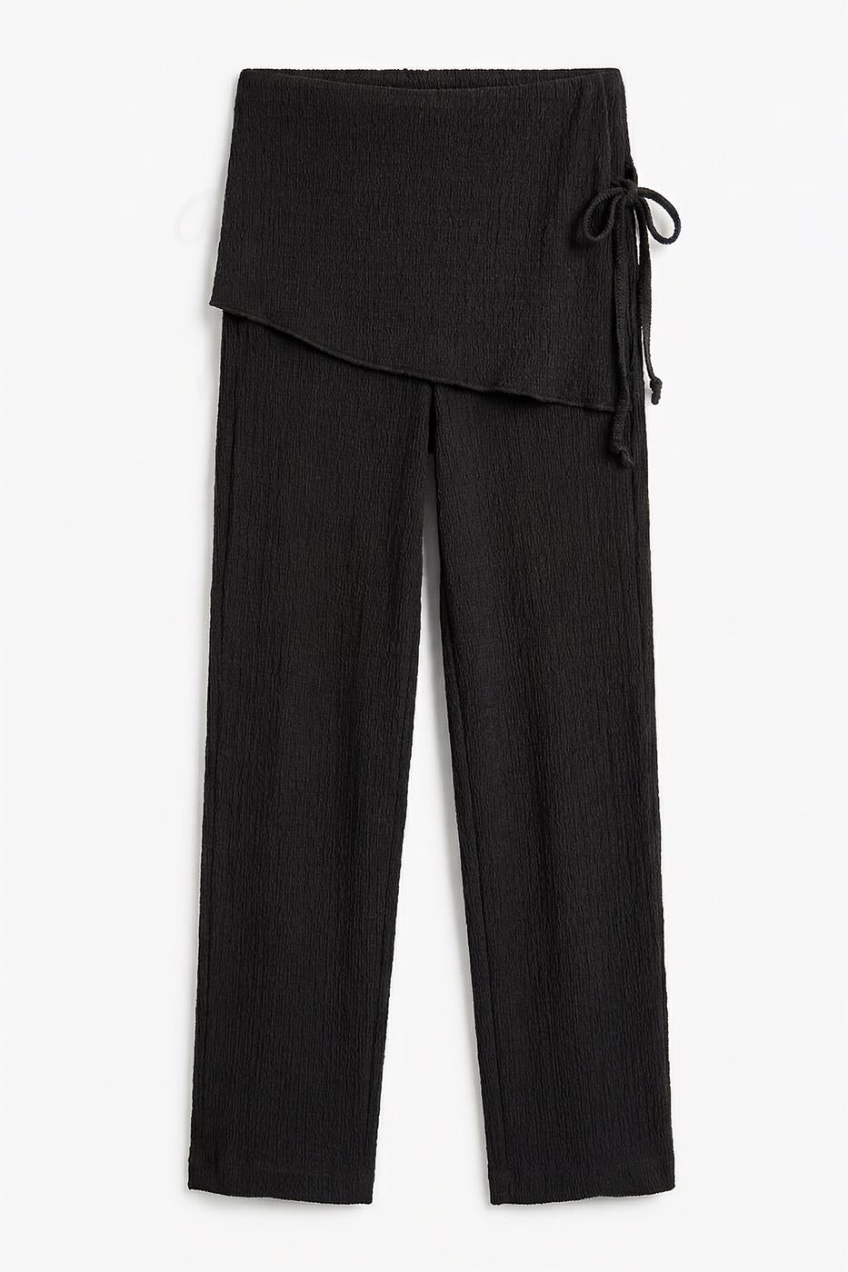 Textured Lace-Up Pareo Trousers