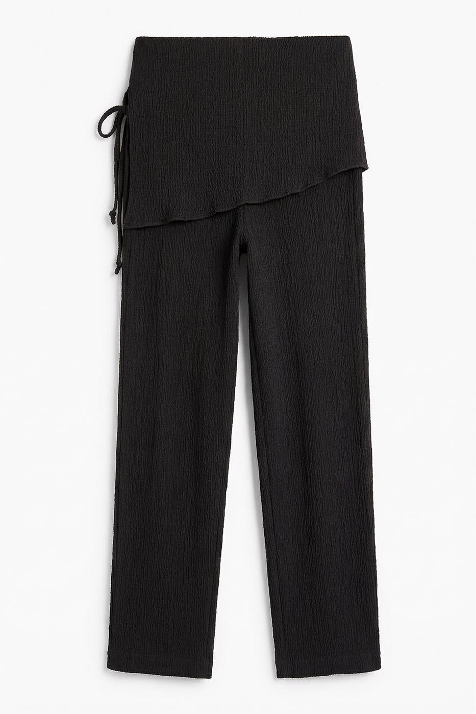 Textured Lace-Up Pareo Trousers