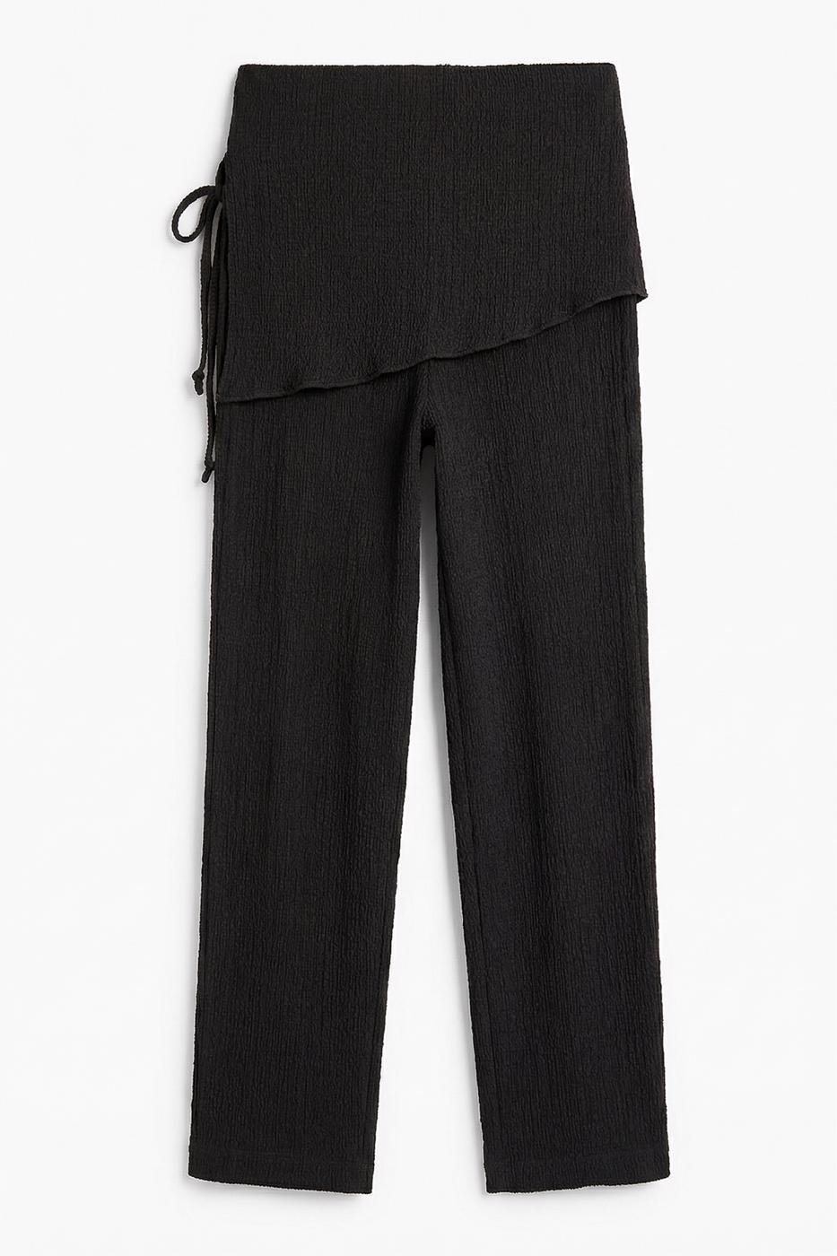 Textured Lace-Up Pareo Trousers