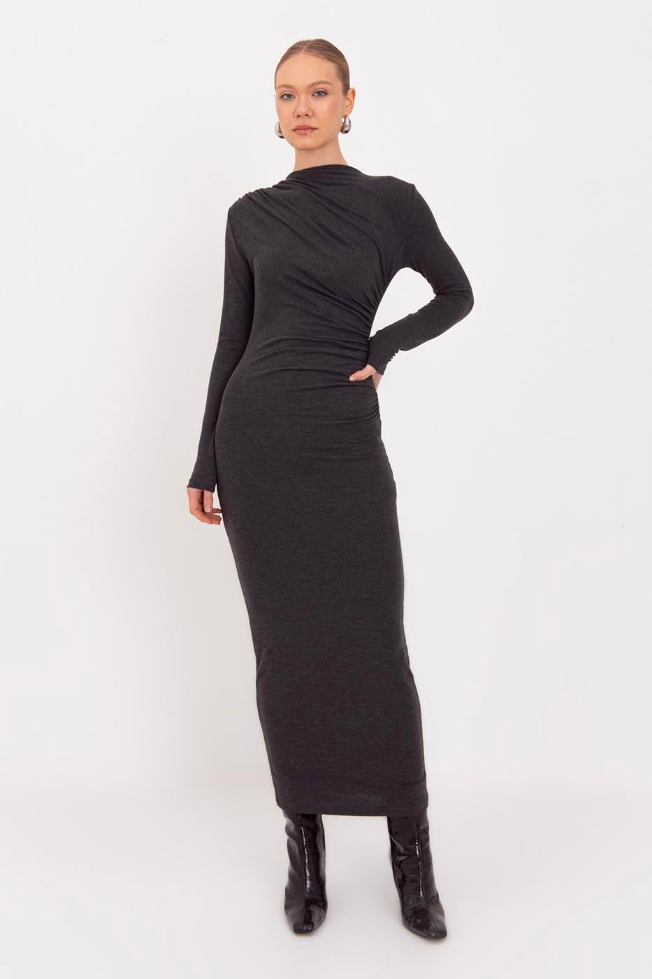 Draped Midi Dress