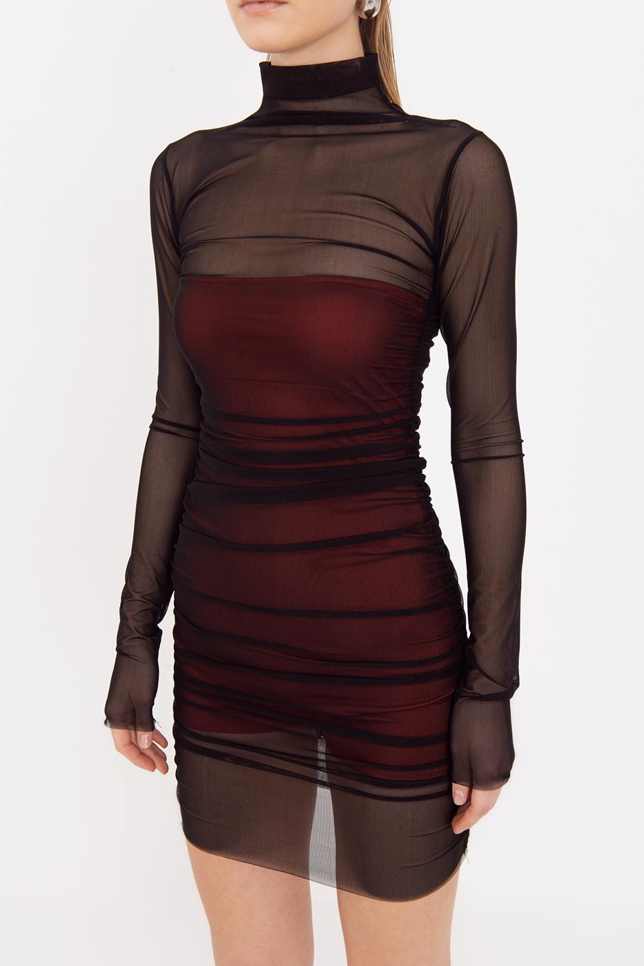 Draped Mini Tulle Dress