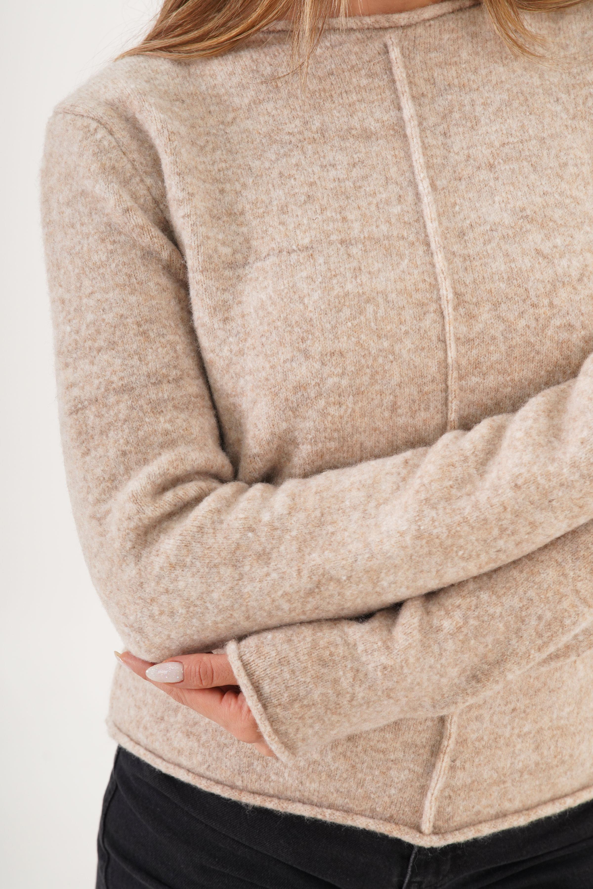 Ön Dikişli Trend Toptan Taş Kazak