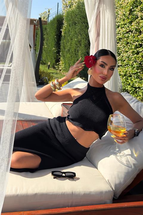 Elena Yırtmaç Detay Crop Takım 9834