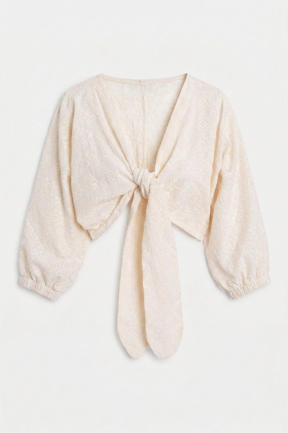Cotton Tie Blouse