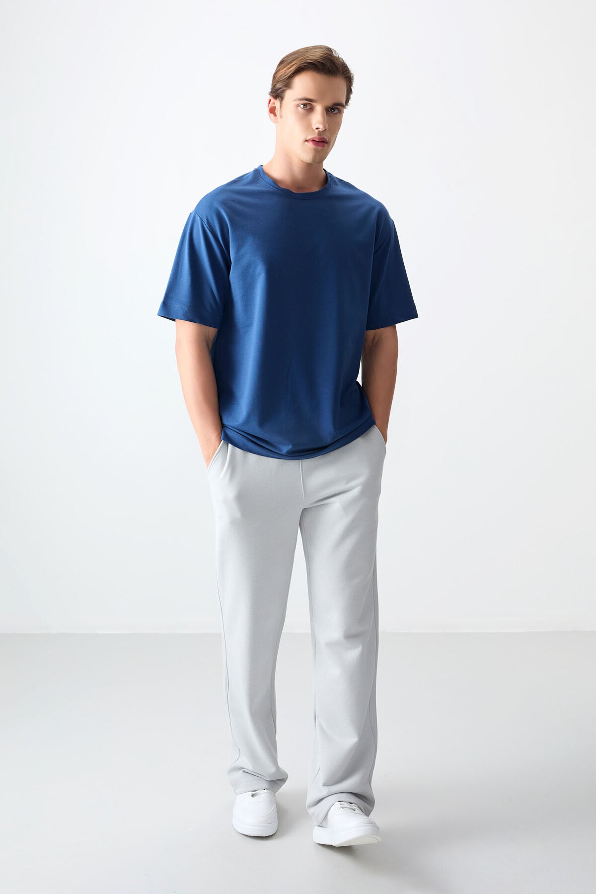 Parlament Pamuklu Kalın Yumuşak Dokulu Oversize Fit Basic Erkek T-Shirt - 88377