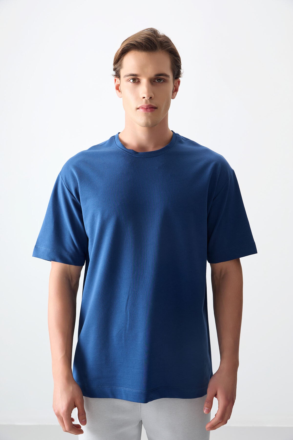 Parlament Pamuklu Kalın Yumuşak Dokulu Oversize Fit Basic Erkek T-Shirt - 88377