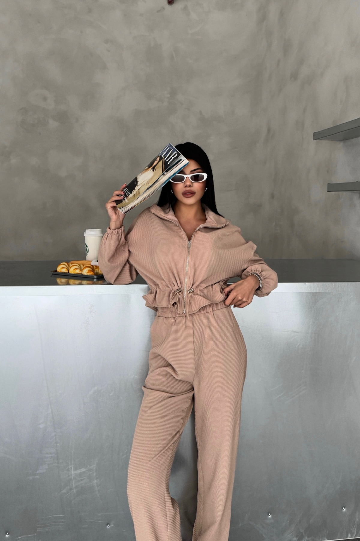 EŞOFMAN TAKIM GİFT KUMAŞ - Bej