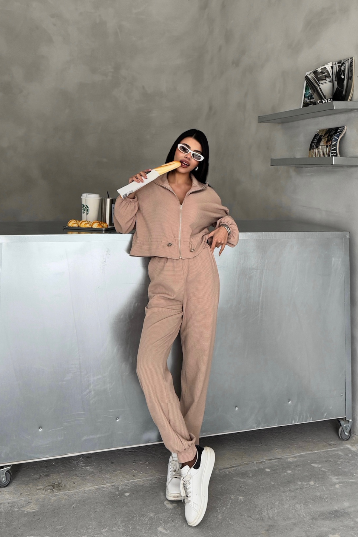 EŞOFMAN TAKIM GİFT KUMAŞ - Bej