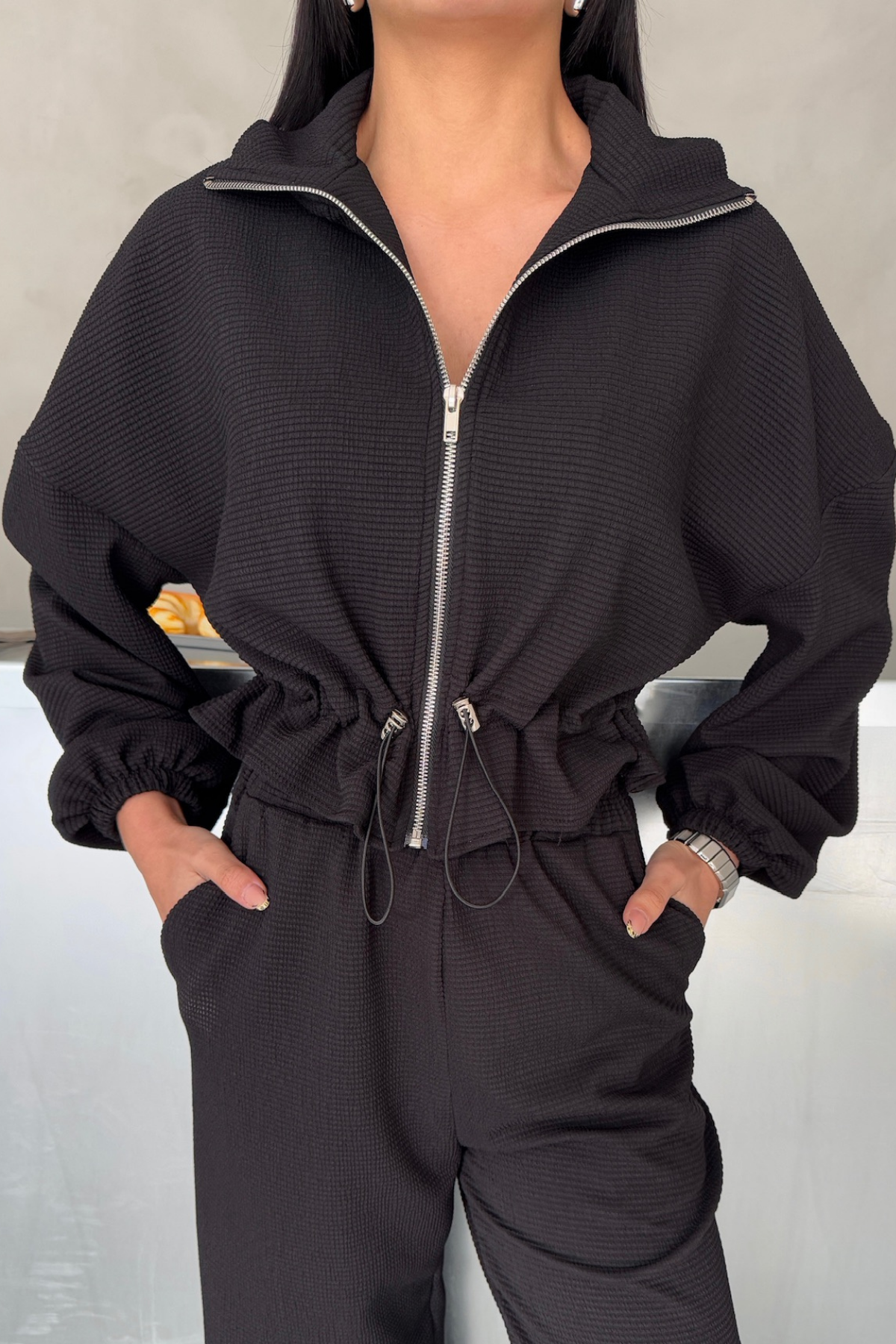 EŞOFMAN TAKIM GİFT KUMAŞ - Siyah