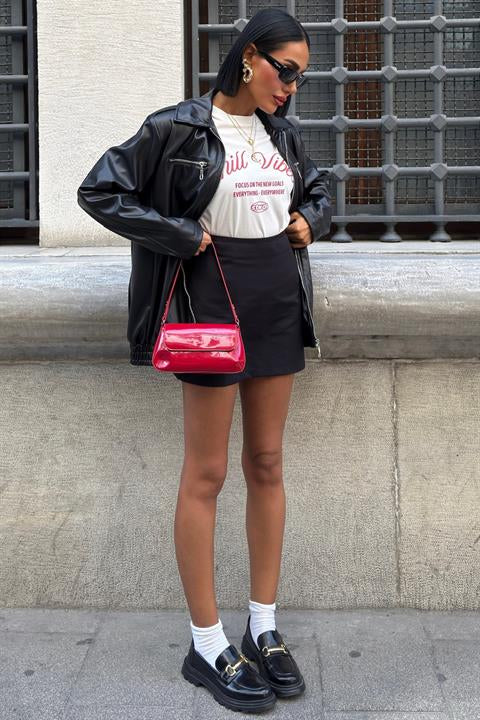 Florie Oversize Suni Deri Ceket 6108