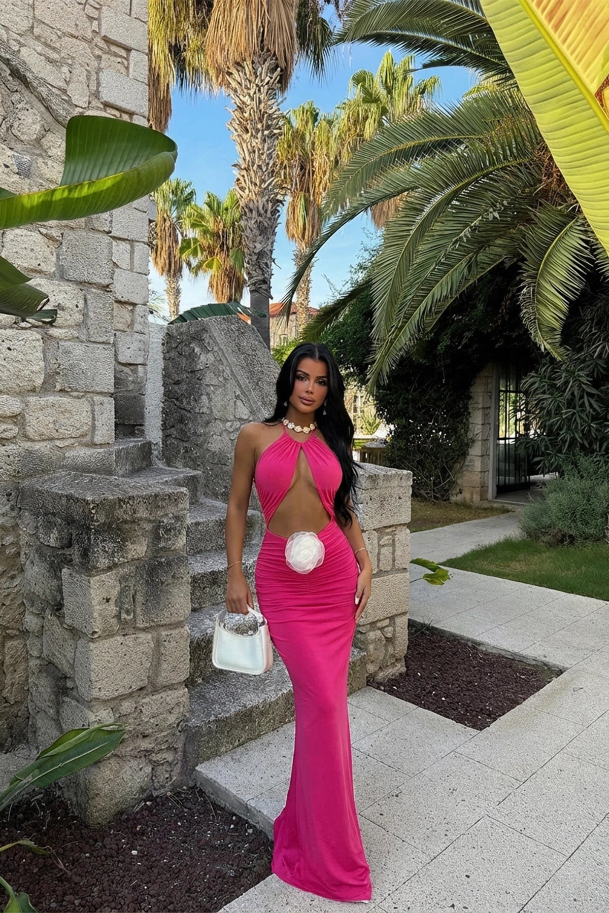 Fuchsia Back Detail Dress