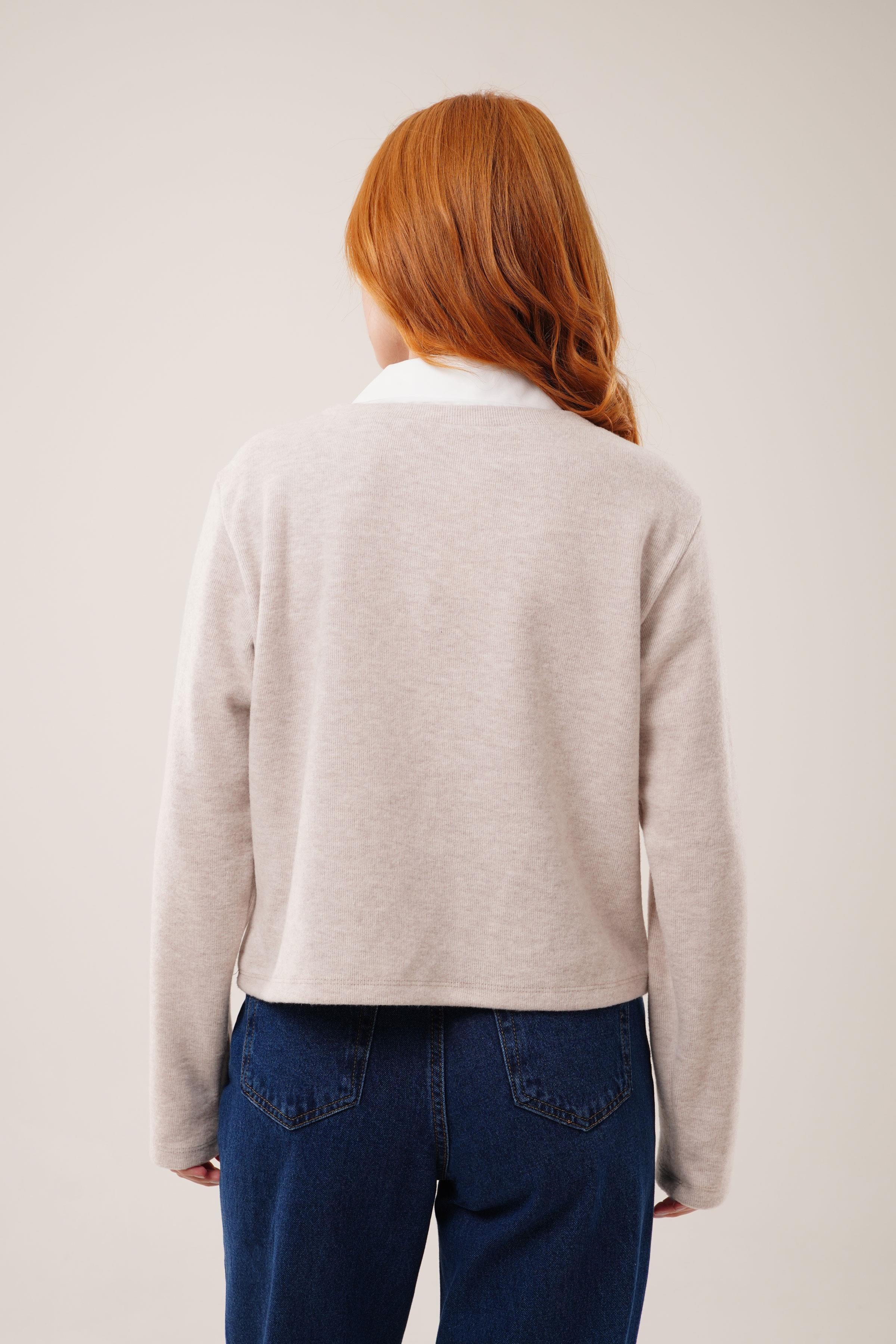 Gömlek Yaka Detaylı Toptan Taş Bluz