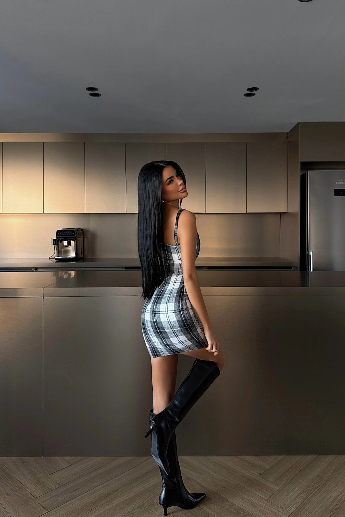 Grey Strappy Mini Dress