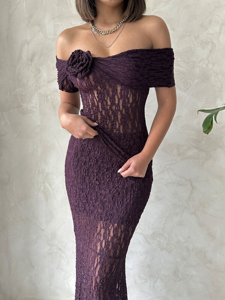 Gül Detaylı Dantel Toptan Abiye Bluz