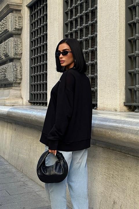 Gümüş Taşlı Sweatshirt 8052