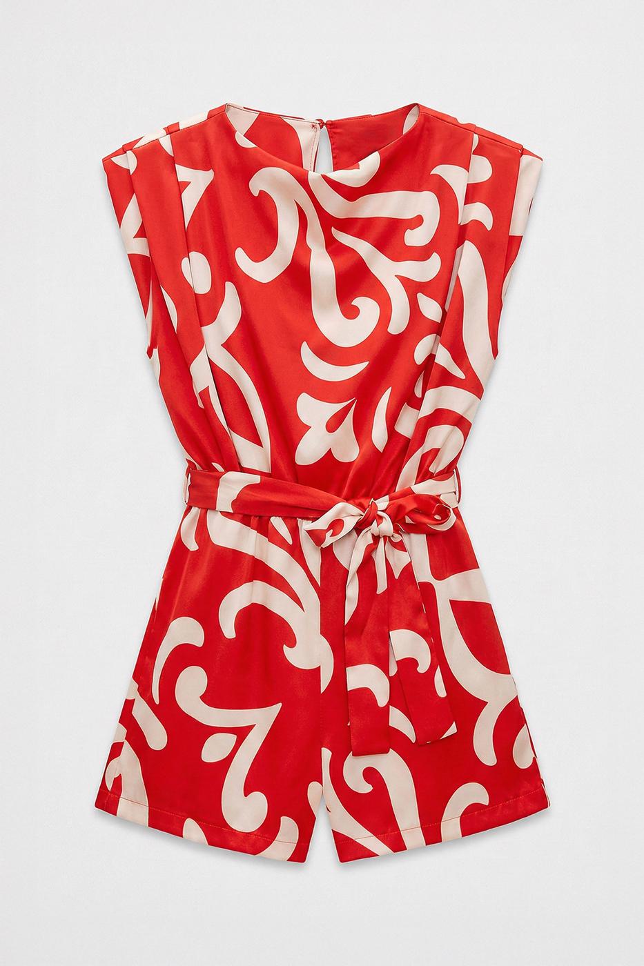 Satin Mini Jumpsuit with Light Cowl Neck