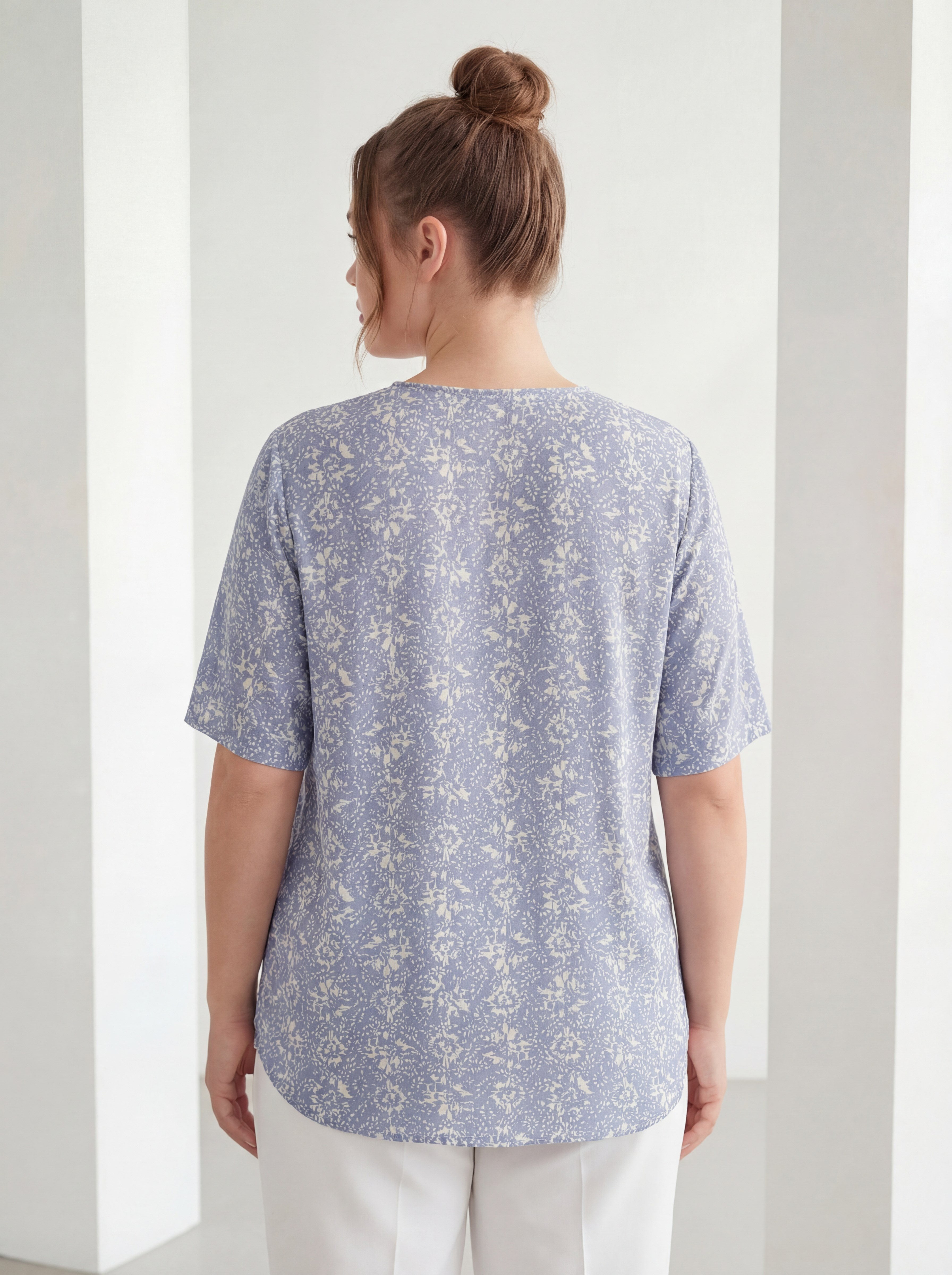 Hakim Yaka Kısa Kol Büyük Beden Gömlek Bebe Mavi