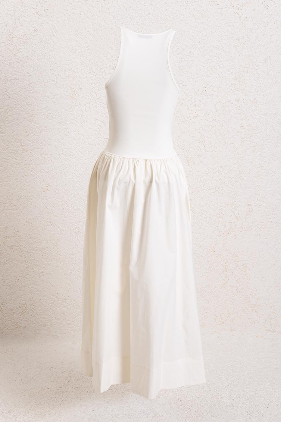 Halter Neck Gathered Midi Dress