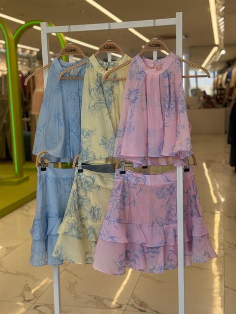 Halter Yaka Kat Kat Volanlı Yazlık Elbise 10228