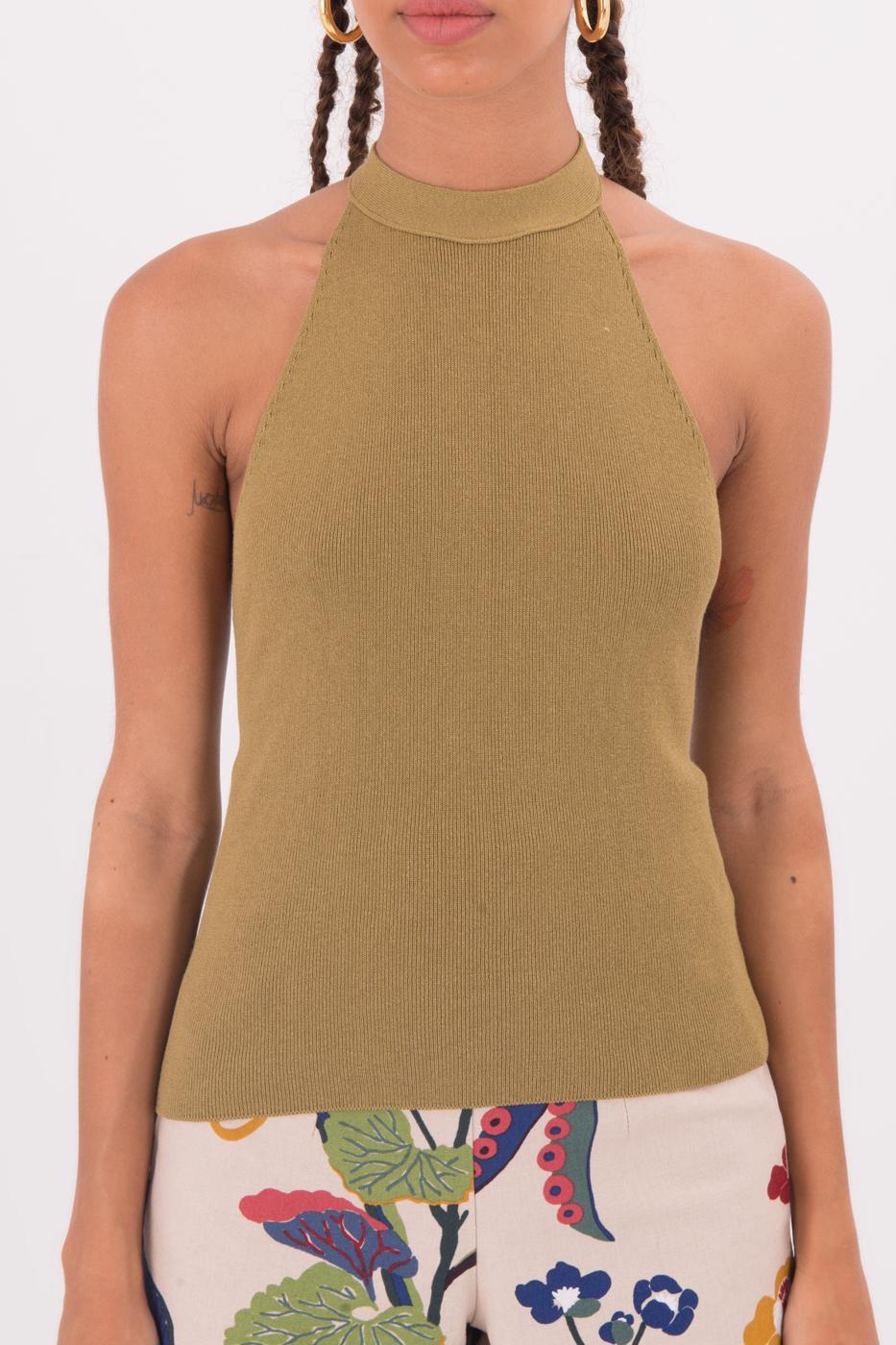 Halter Neck Knit Top