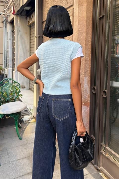 Helios Gold Düğmeli Triko Yelek 5186