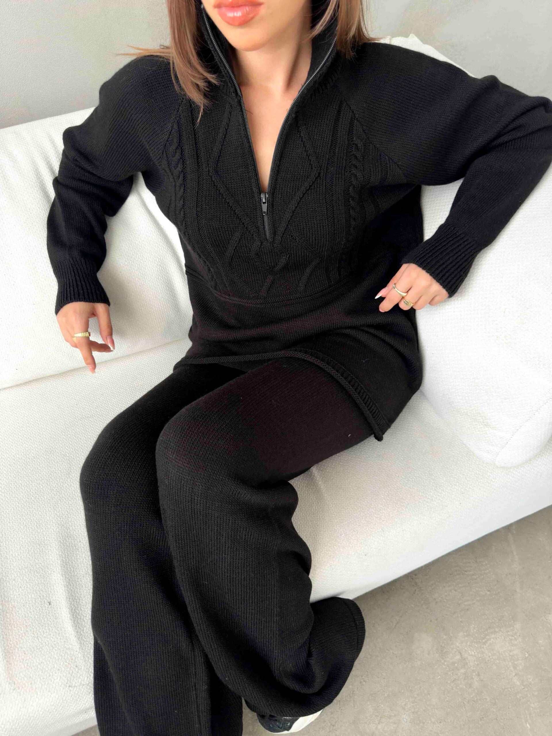 Polo Yaka Fermuarlı Triko Takım 1511