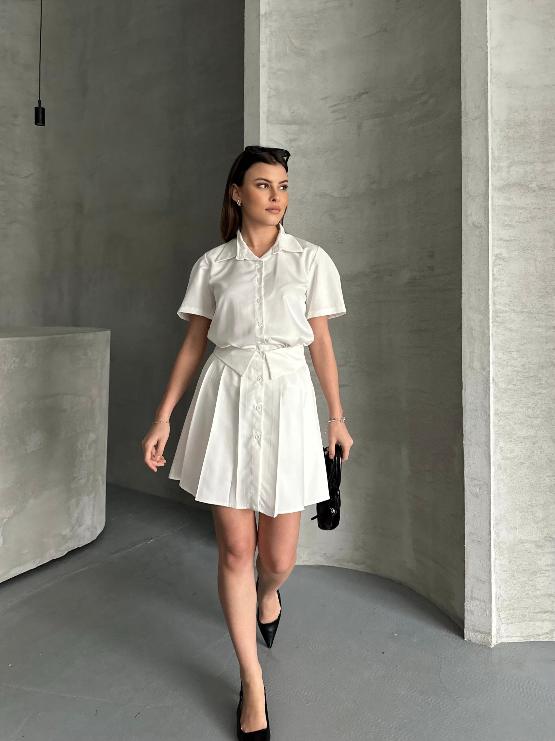 Astarlı Etek Gömlek Takım