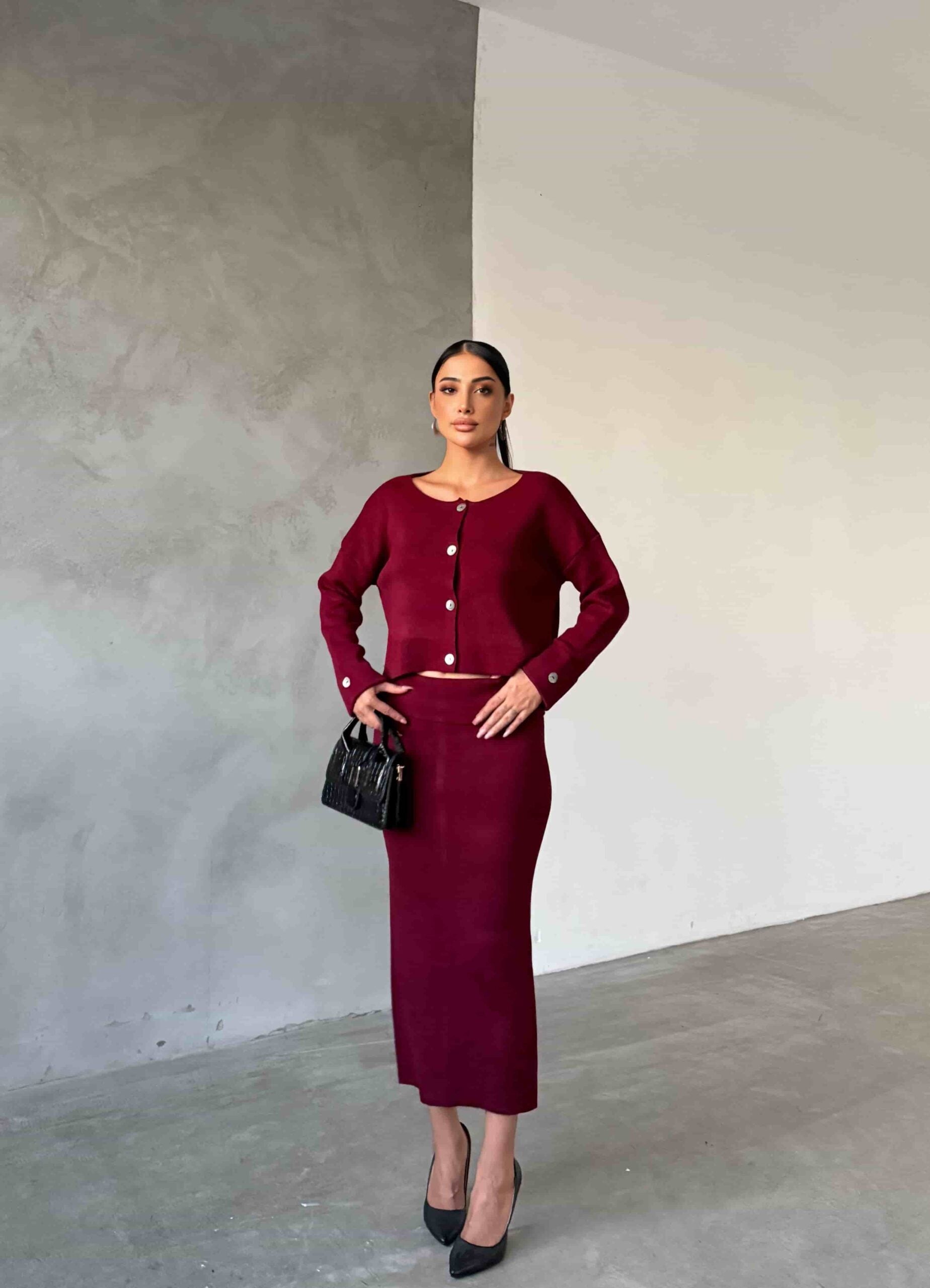 Etek Ceket Triko Takım 1516