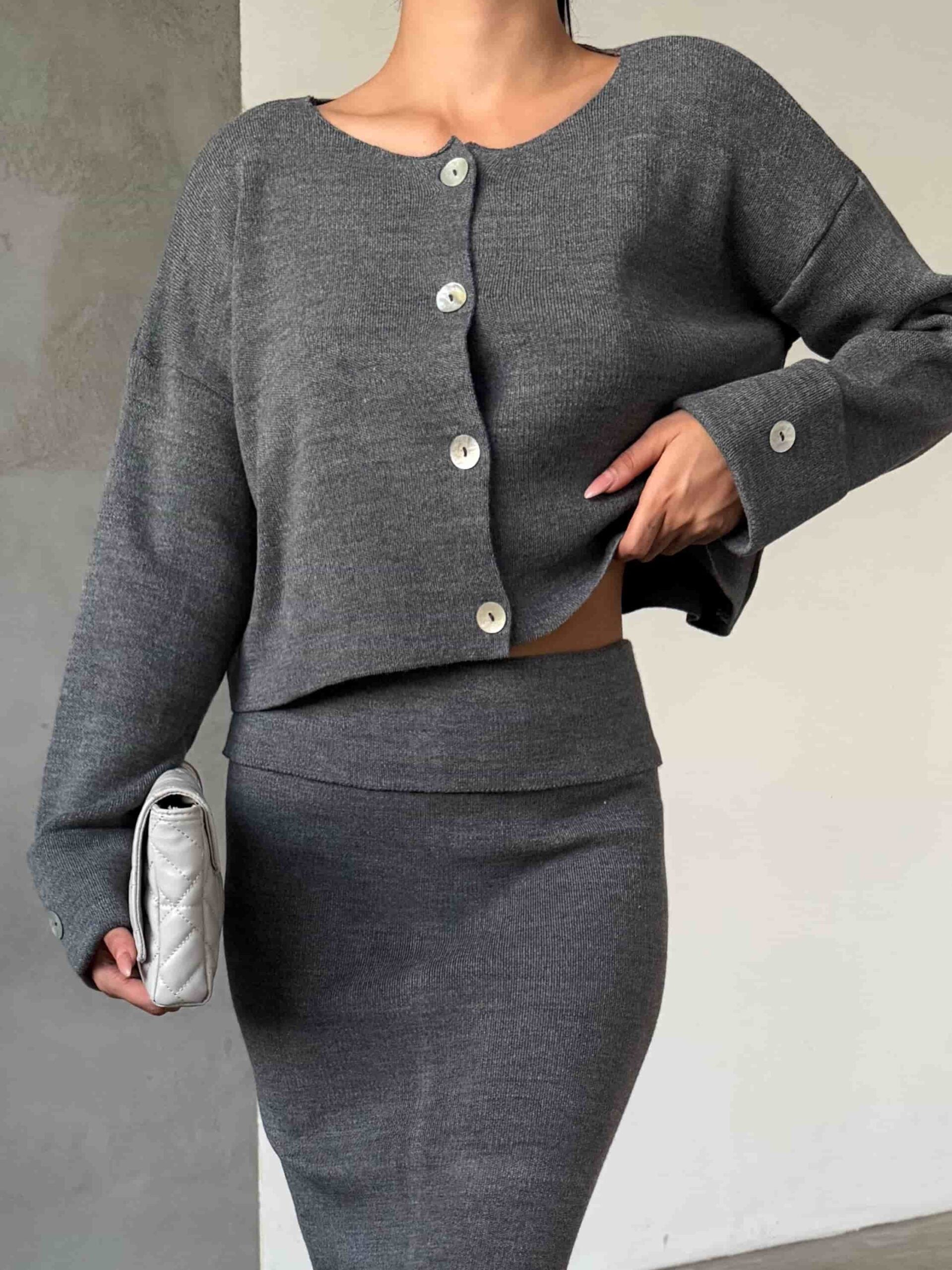 Etek Ceket Triko Takım 1516