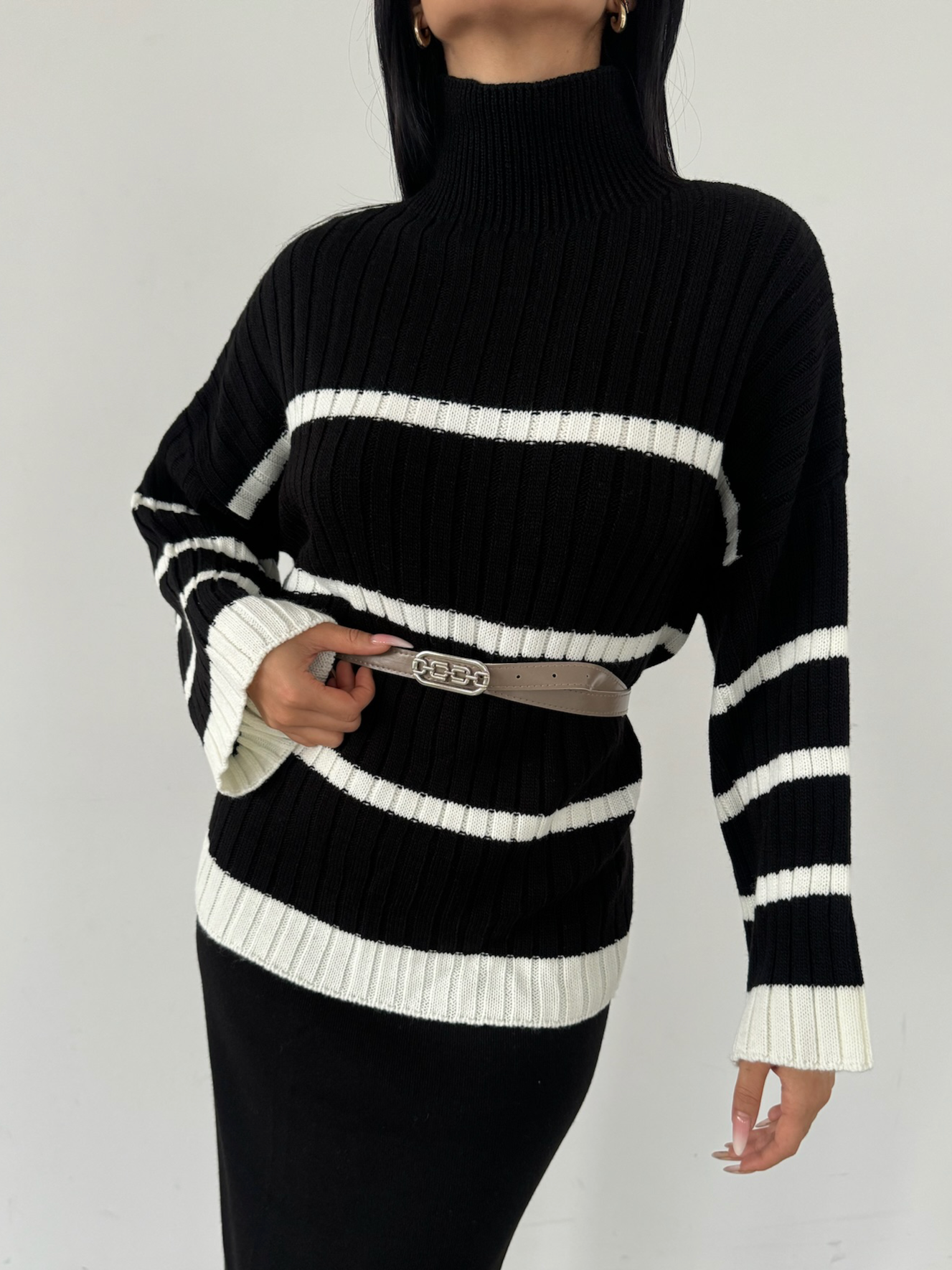 Balıkçı Yaka Etekli Triko Takım 1500