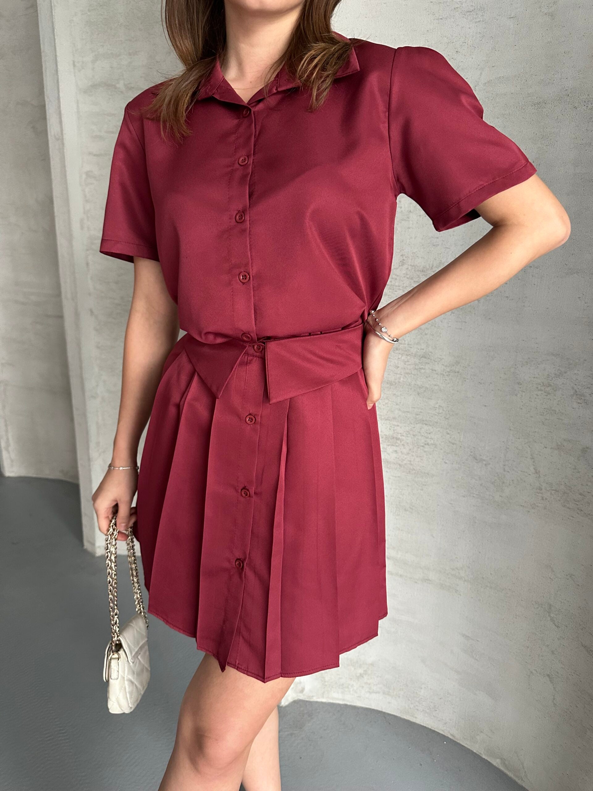 Astarlı Etek Gömlek Takım