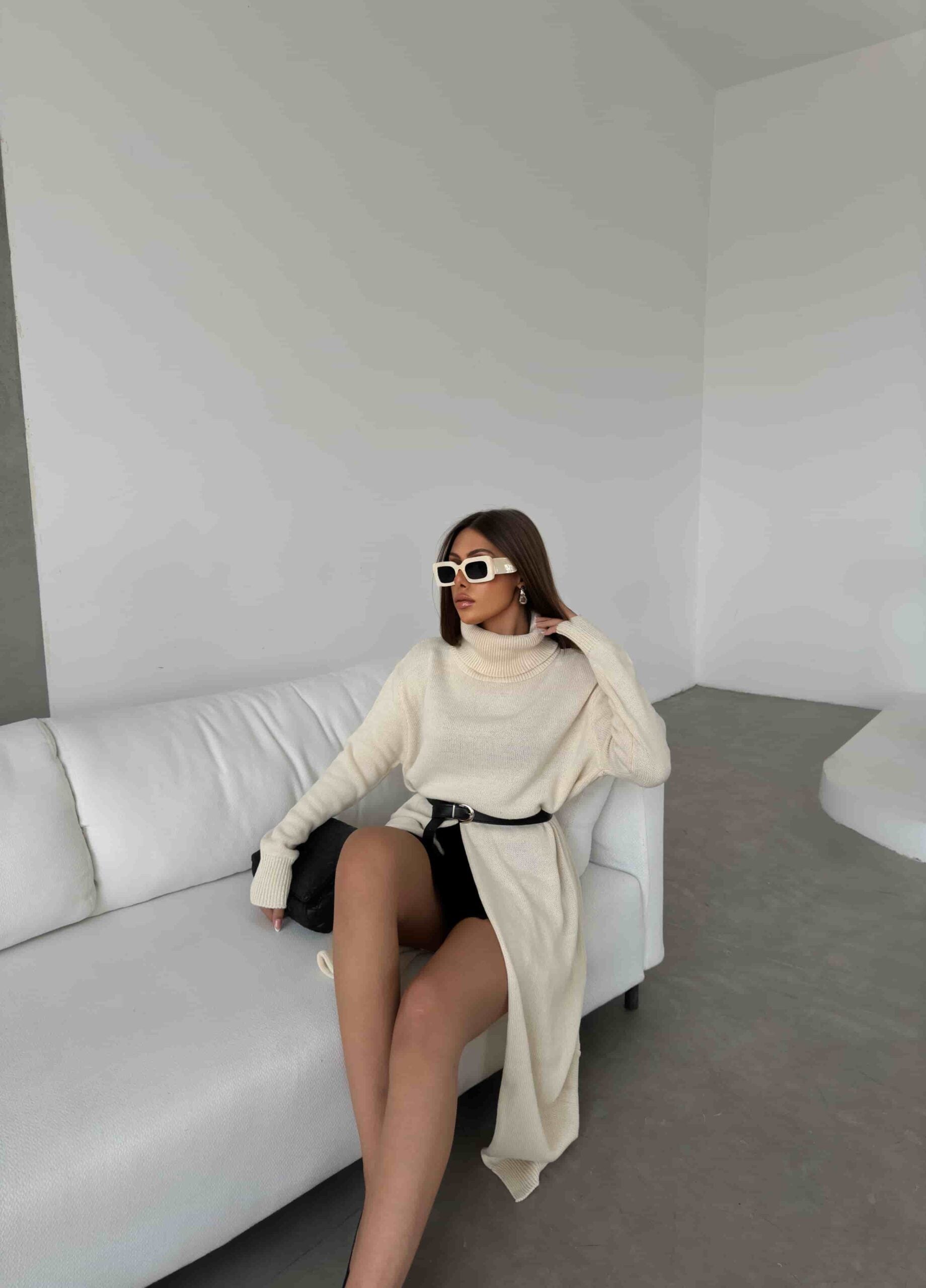 Balıkçı Yaka Triko Elbise 1508