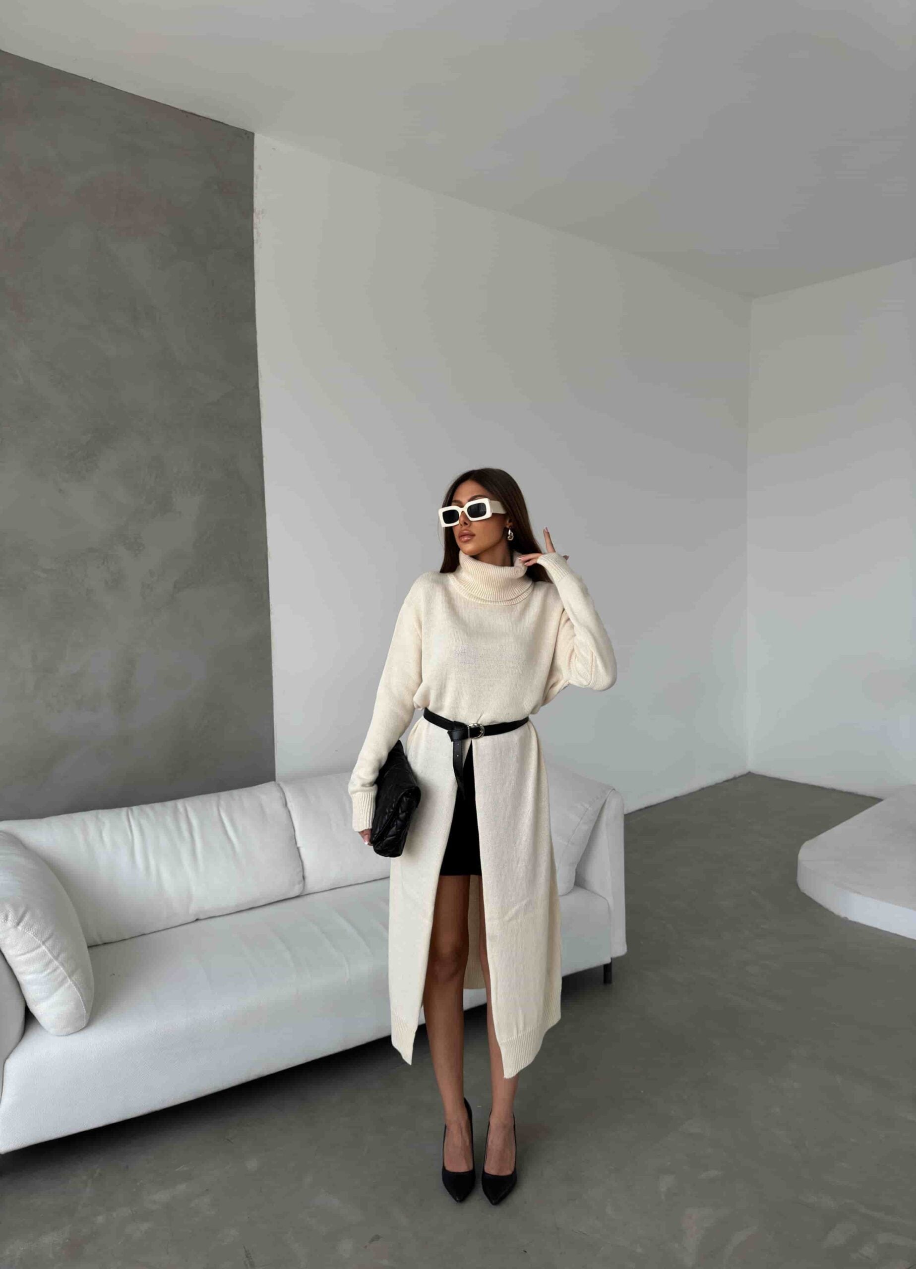 Balıkçı Yaka Triko Elbise 1508