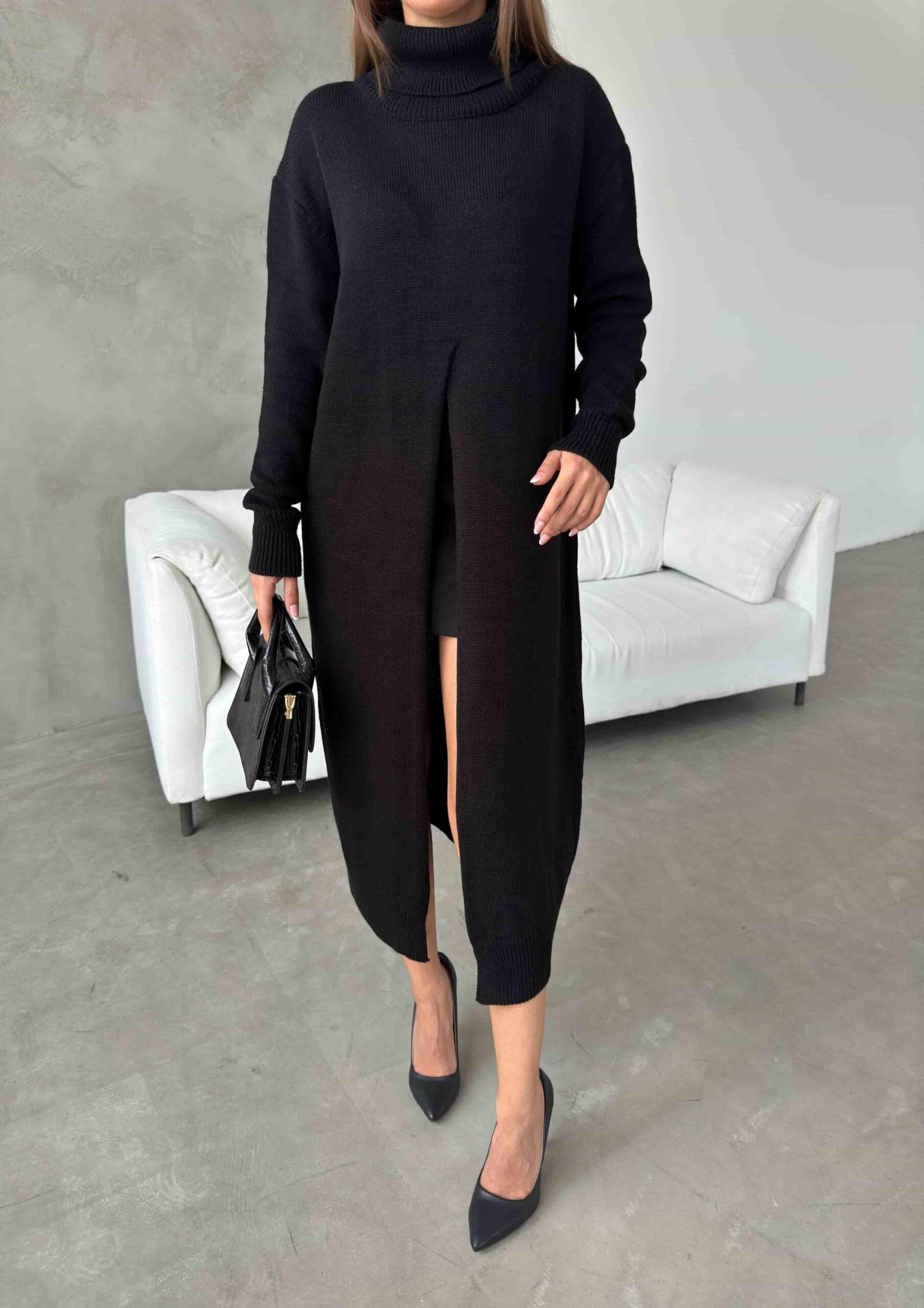 Balıkçı Yaka Triko Elbise 1508