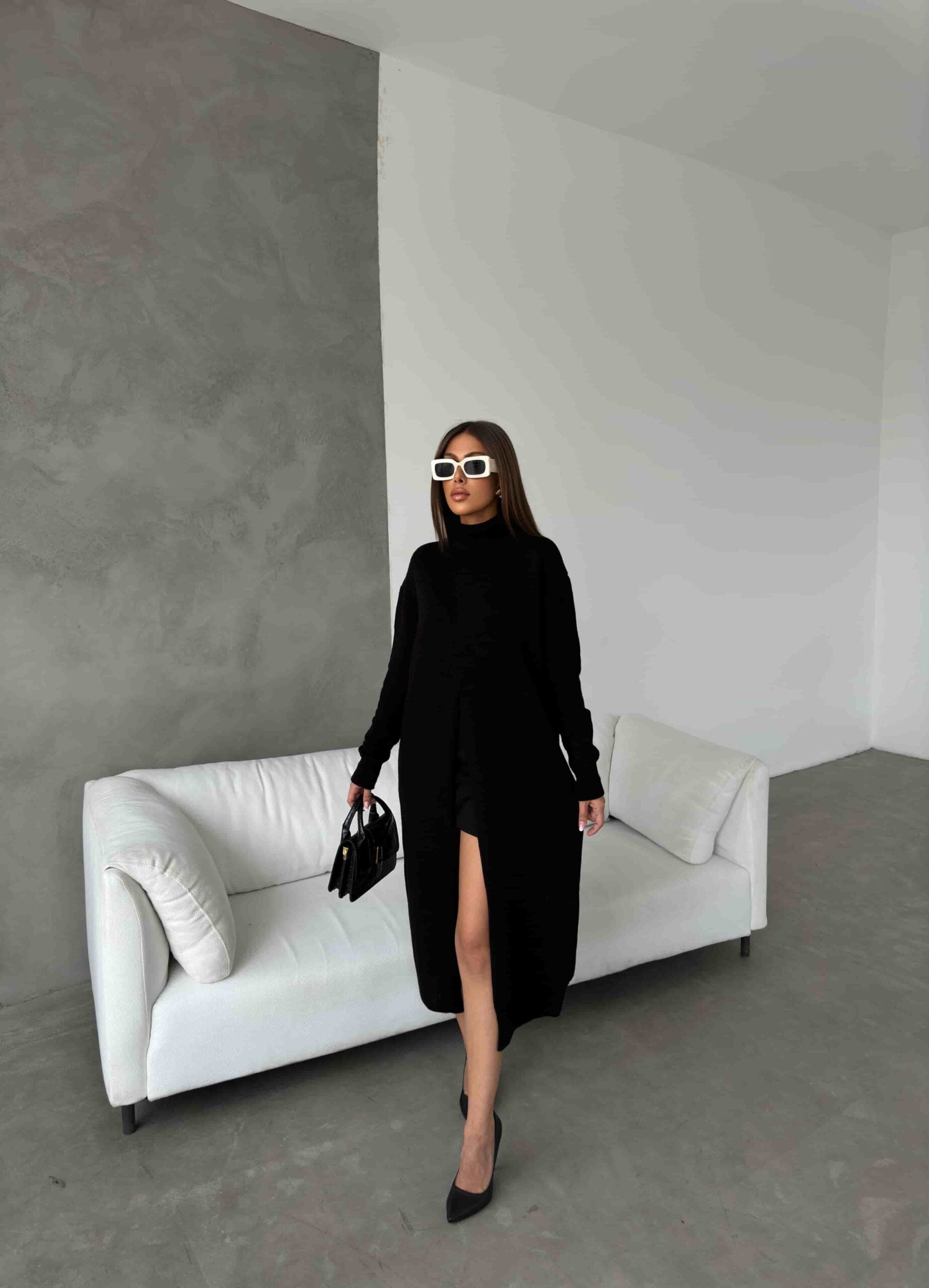 Balıkçı Yaka Triko Elbise 1508