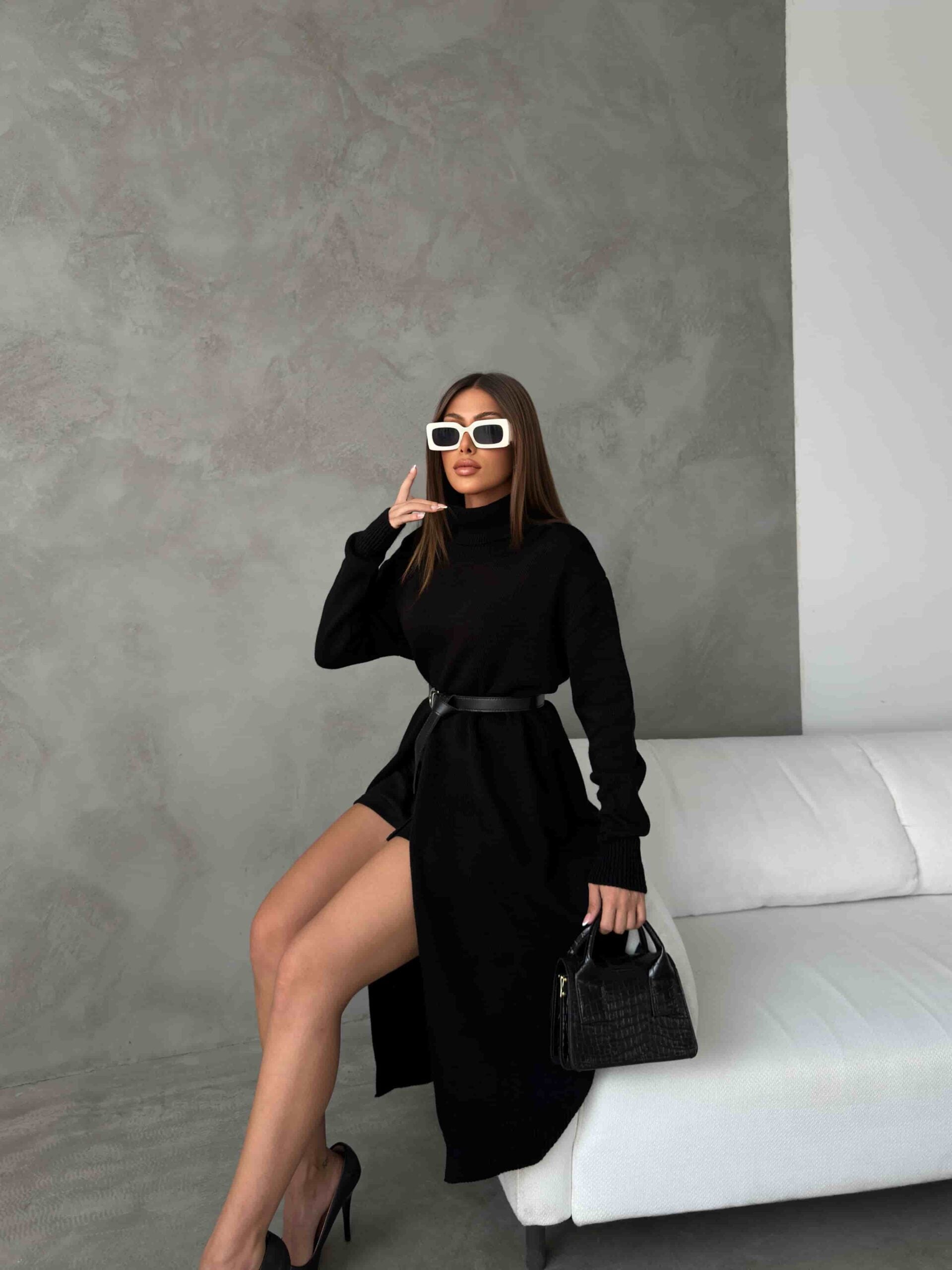 Balıkçı Yaka Triko Elbise 1508