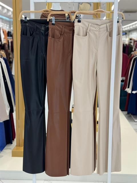 İspanyol Paça Deri Pantolon 0088