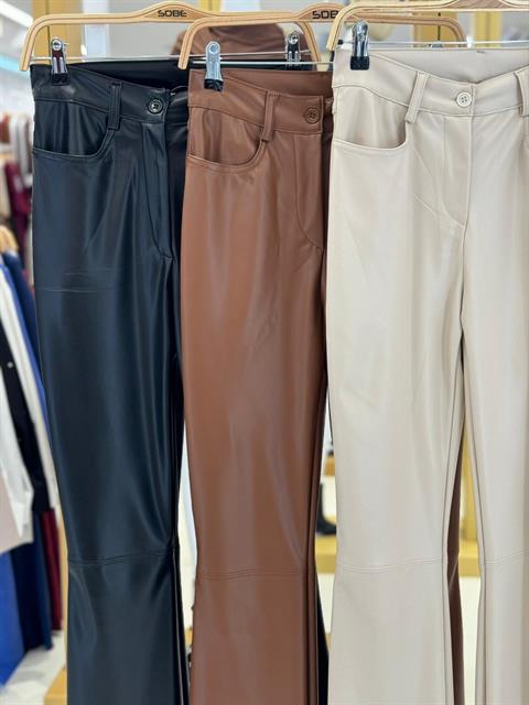 İspanyol Paça Deri Pantolon 0088